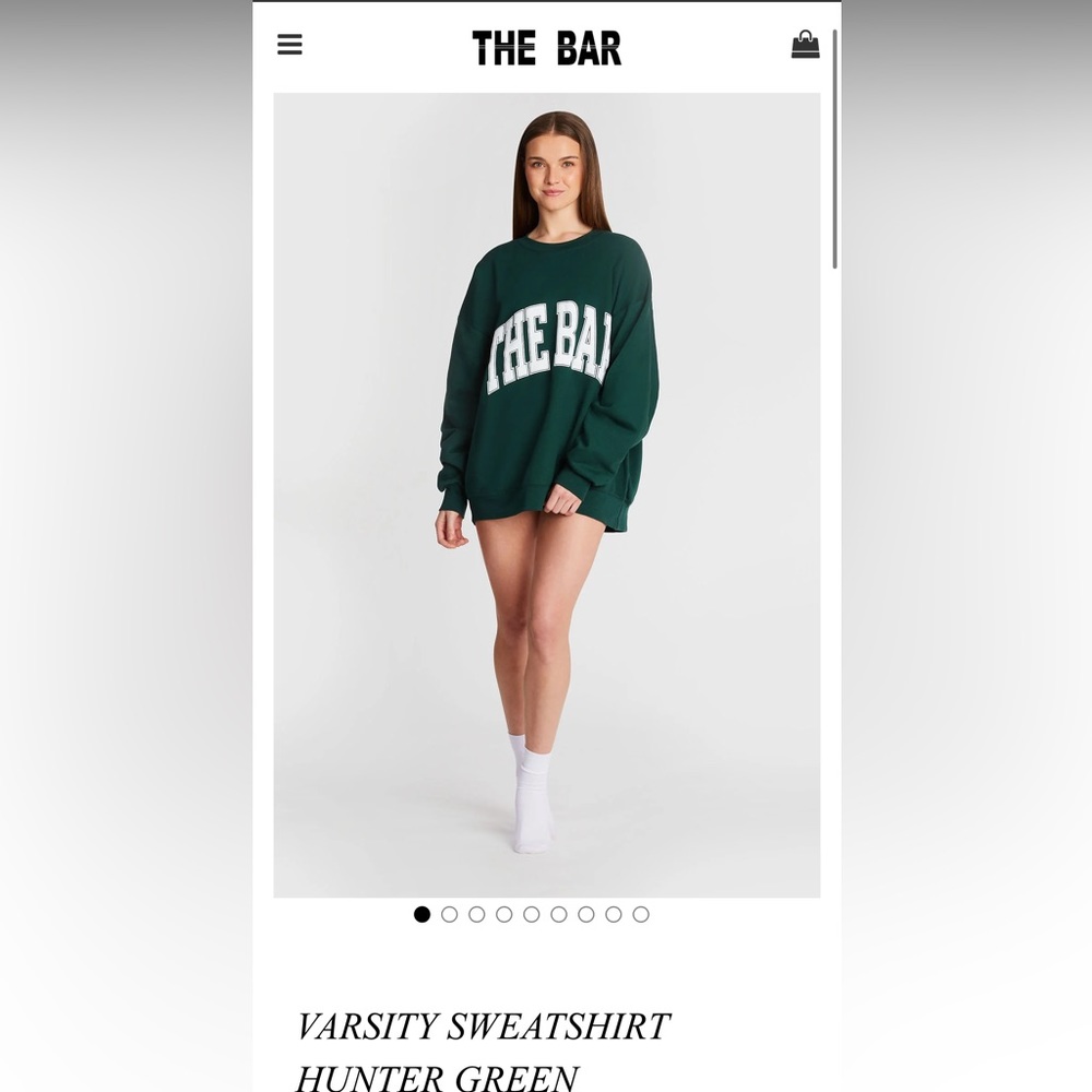 The Bar Varsity Sweatshirt, Hunter Green